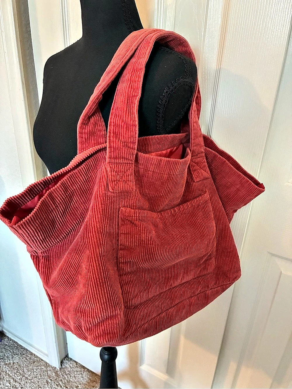 Urban Outfitters Corduroy Essential Tote Bag Red